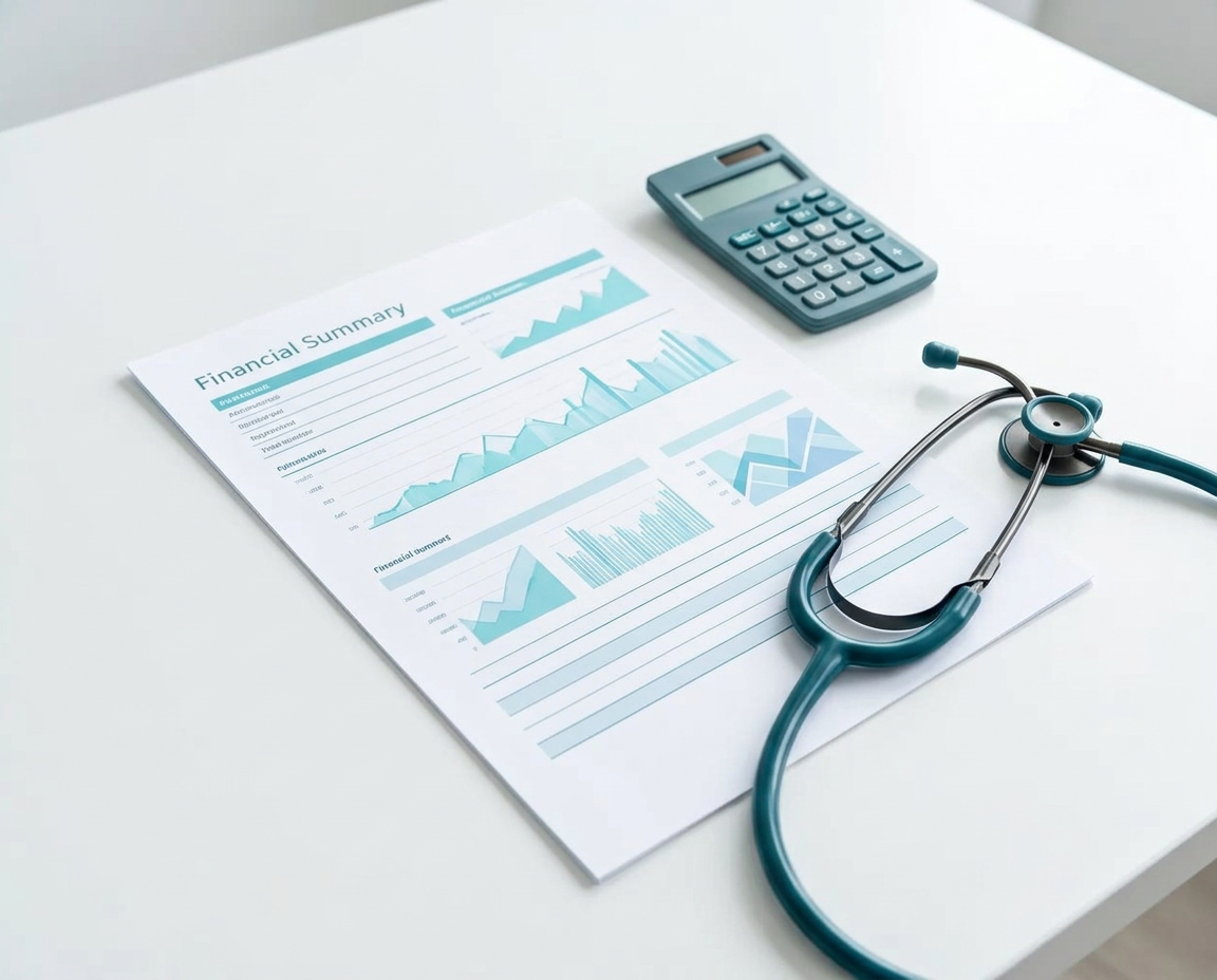 Medical income and tax records being reviewed together